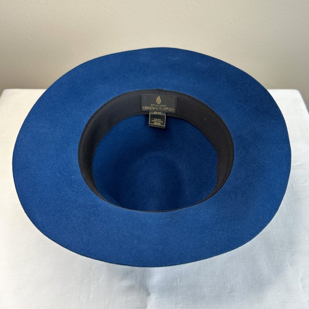 Helen Kaminski Rabbit Felt Fedora Hat Blue O/S - Picture 7 of 10